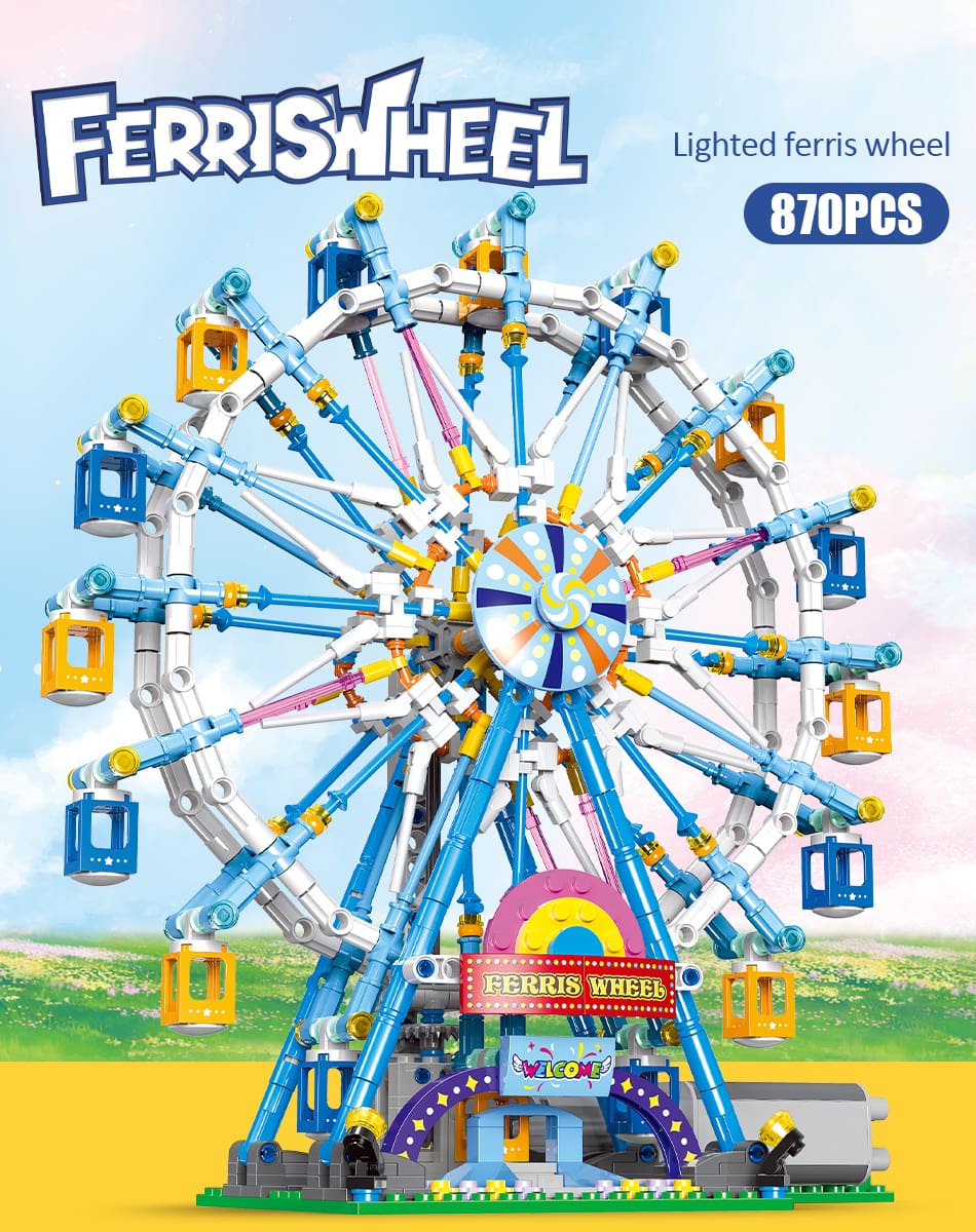 Toy City Electric Rotating Ferris Wheel Building Blocks Toys