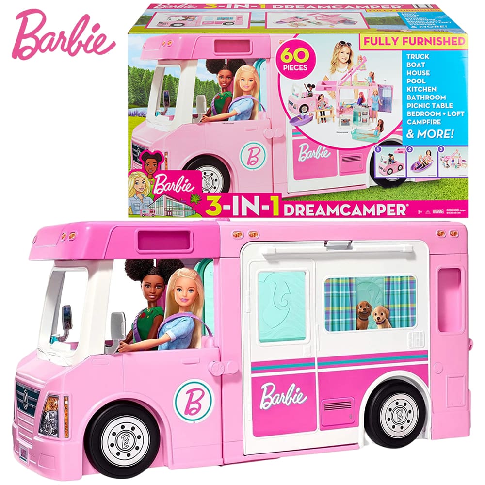 Barbie Dream Camper Pink Pop Out Caravan Playset