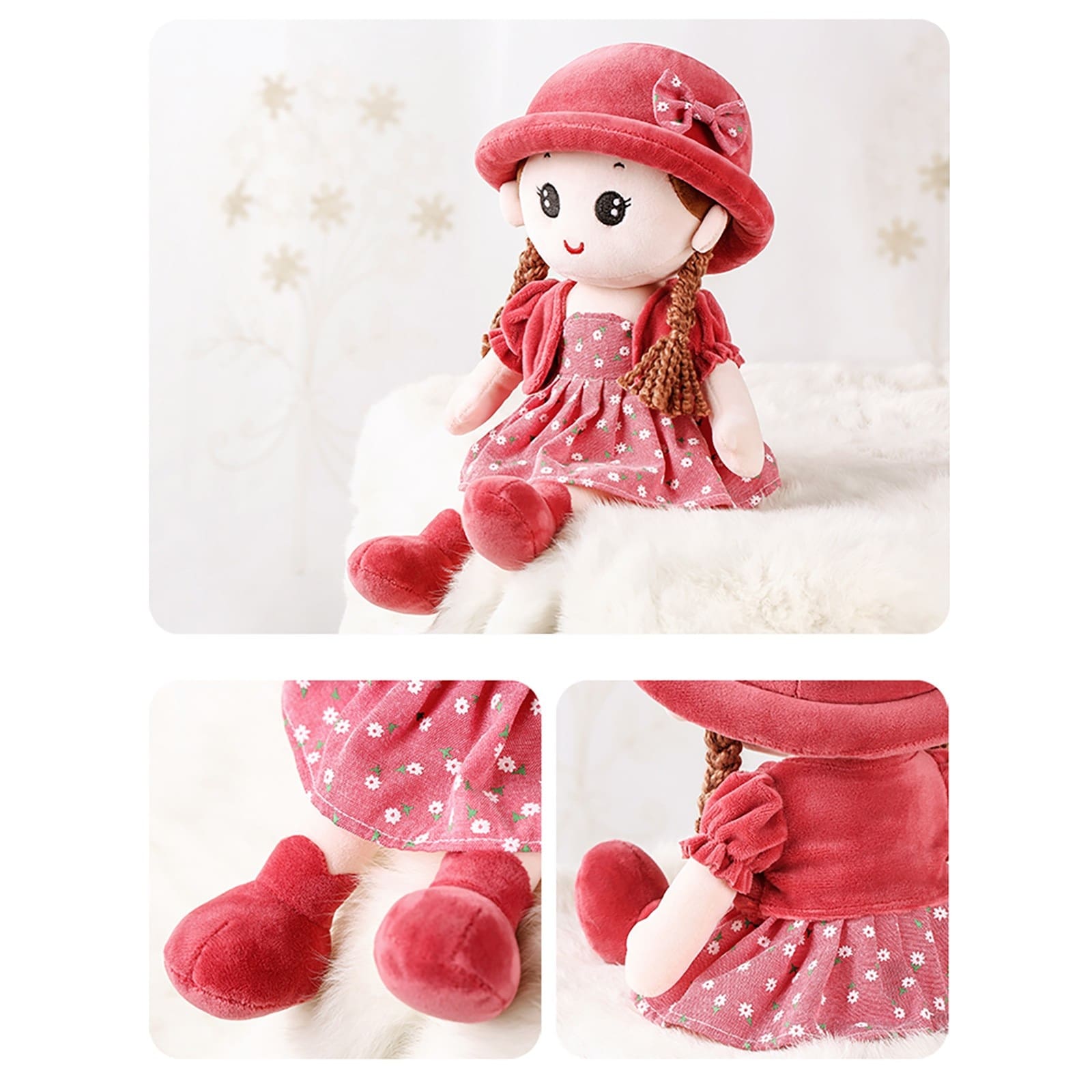 Cute Baby Girl Rag Doll Soft Stuffed Plush Toy for Gils Gift