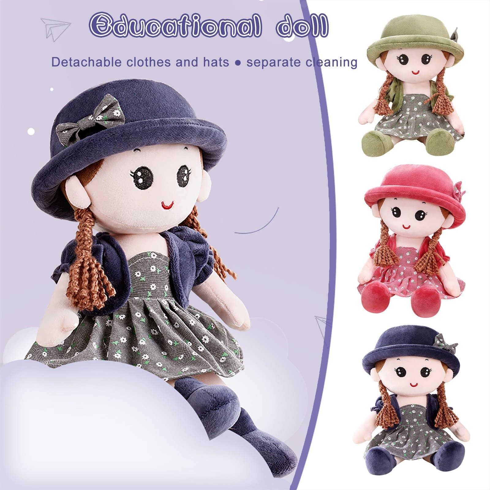 Cute Baby Girl Rag Doll Soft Stuffed Plush Toy for Gils Gift