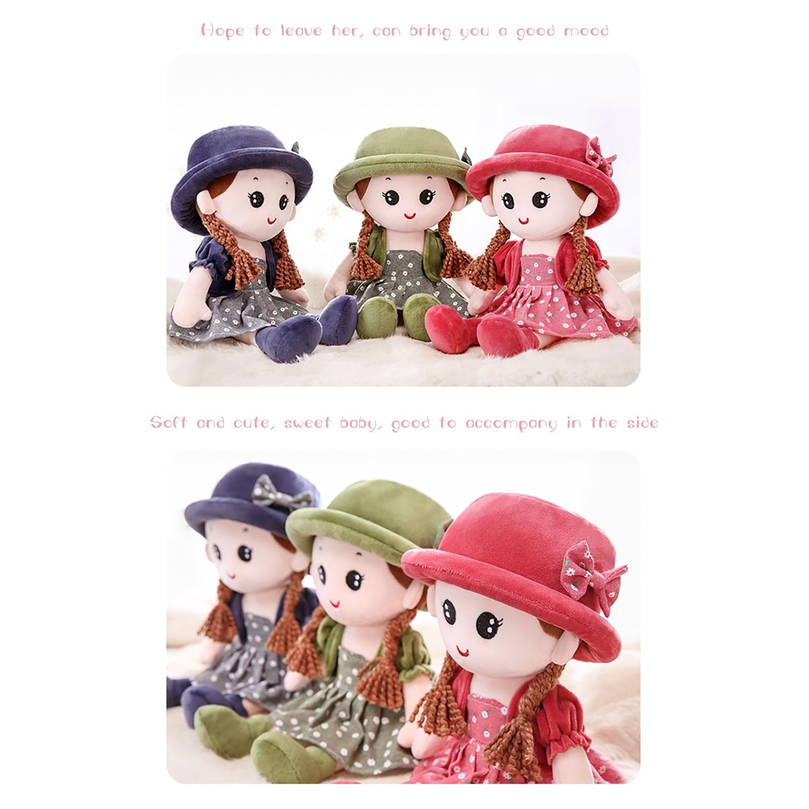 Cute Baby Girl Rag Doll Soft Stuffed Plush Toy for Gils Gift