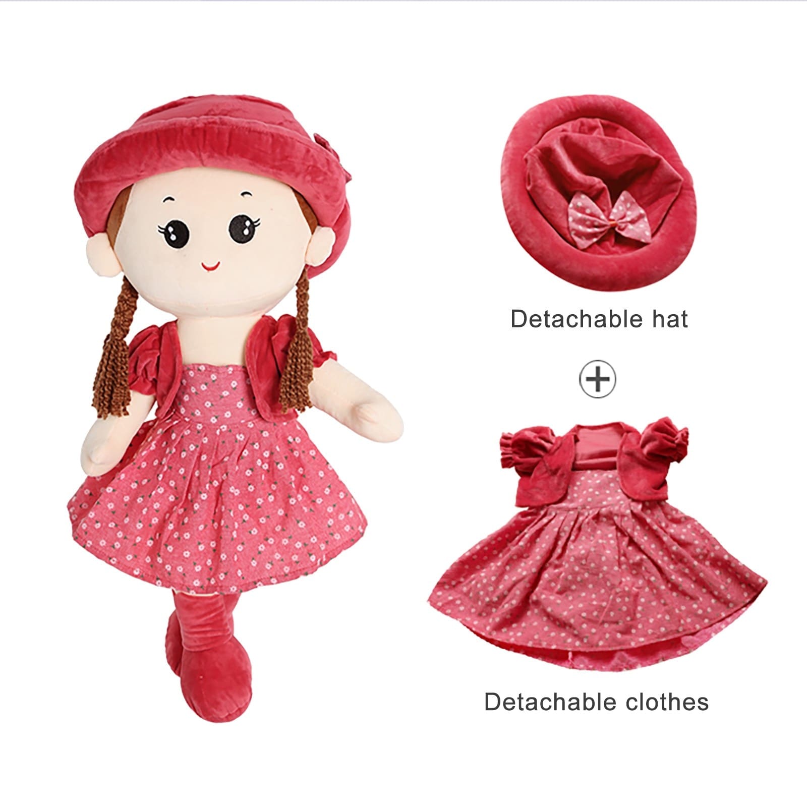 Cute Baby Girl Rag Doll Soft Stuffed Plush Toy for Gils Gift