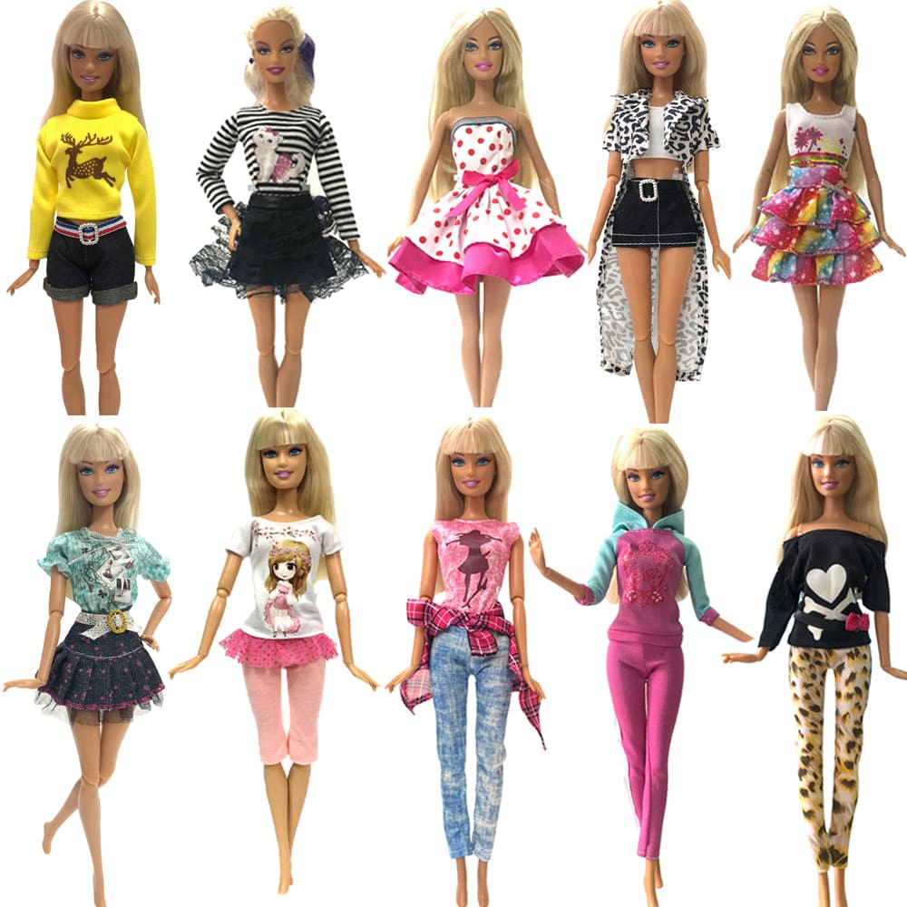 Fashion Design Barbie Doll Dress Set For Girls