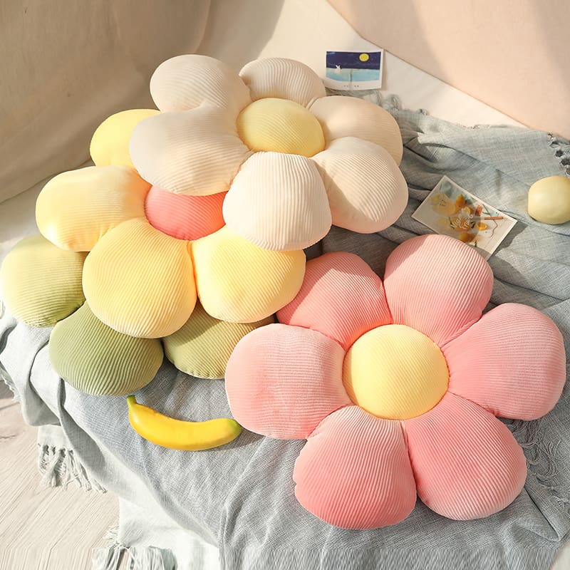 Stuffed Six Petal Flower Plush Pillow for Kids Bedroom