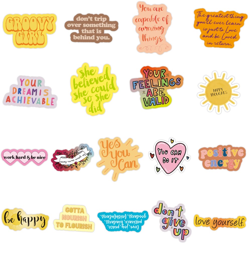 Life Motivational Phrases Stickers