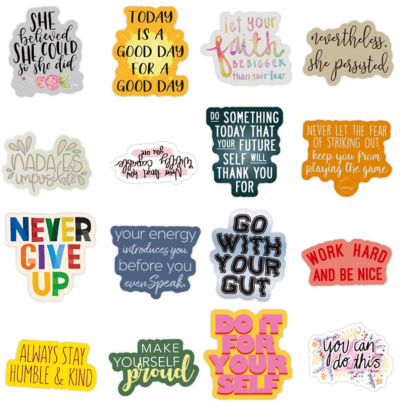 Life Motivational Phrases Stickers