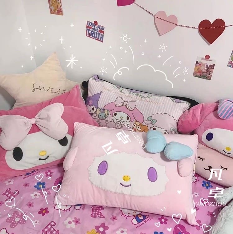 Kawaii Cute My Melody Plush Pillow Cover
