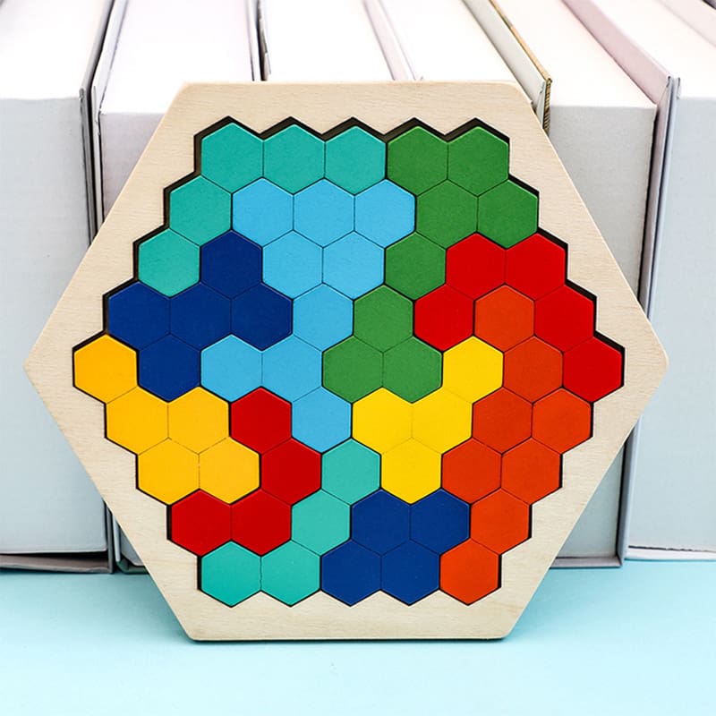 Colorful 3D Tangram Puzzle Wooden Toy for Kids