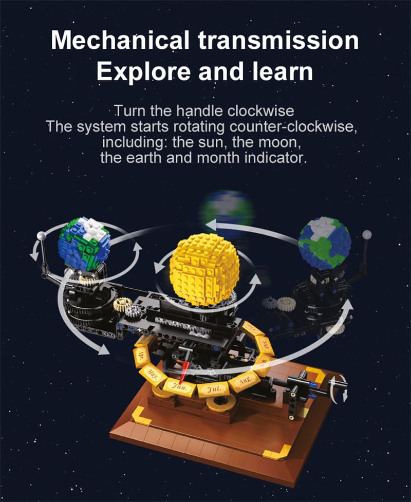 Cada 865PCS City Solar System Earth and Sun Clock Building Blocks Science Experiment Education Bricks Toys Boys Gifts