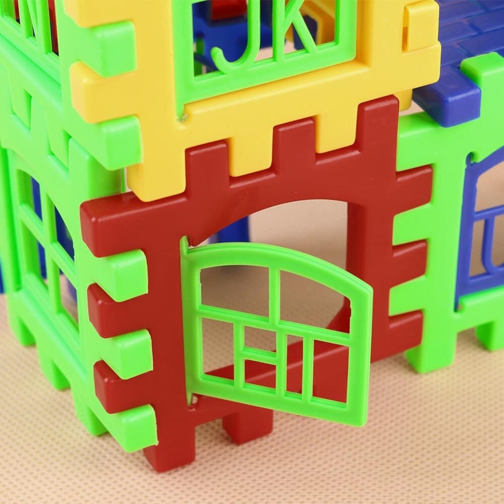 24pcs Building Blocks Kid House Building Blocks Construction Developmental Toy Set 3D Bricks Toy Construction Bricks GYH