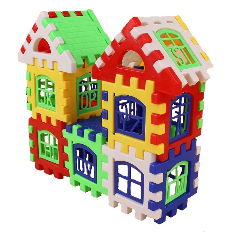 24pcs Building Blocks Kid House Building Blocks Construction Developmental Toy Set 3D Bricks Toy Construction Bricks GYH