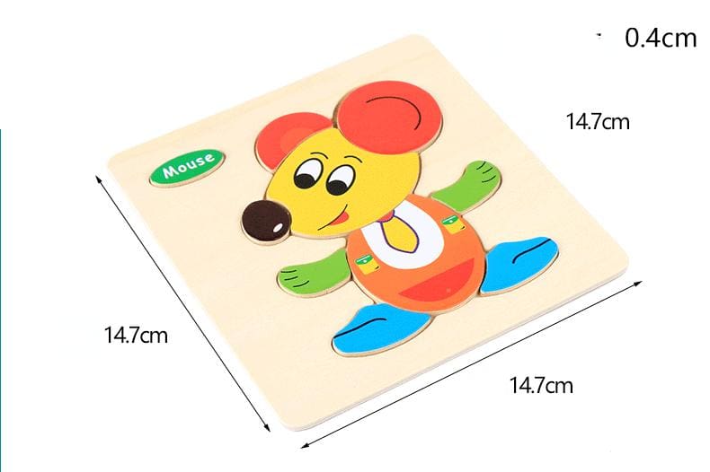 New Baby Toys Wooden 3d Puzzle Cartoon Animal Intelligence Kids Educational Brain Teaser Children Tangram Shapes Learning Jigsaw