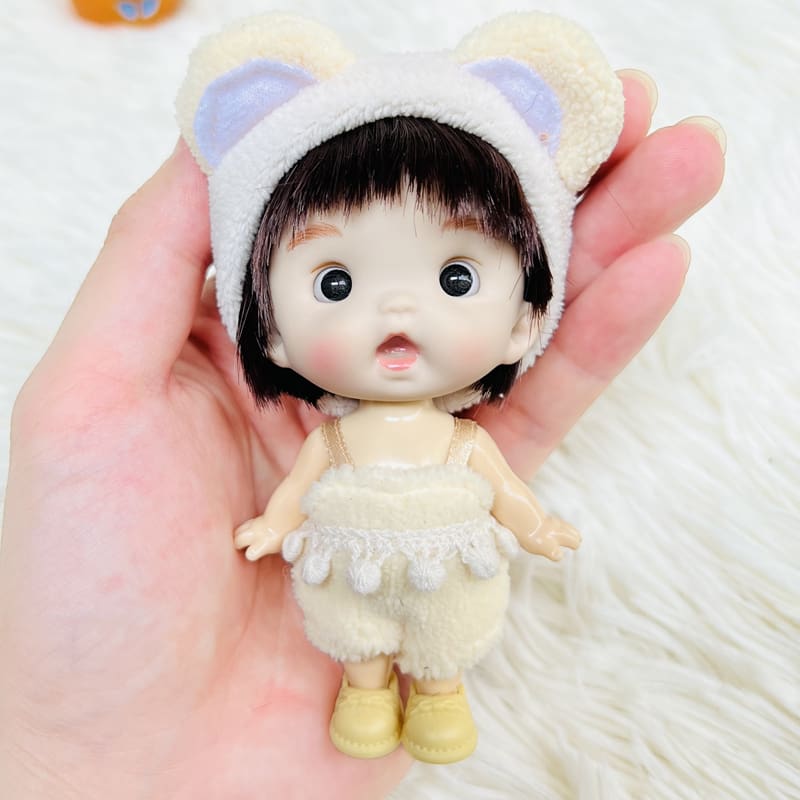 New Mini 1/12 Doll Cute Surprise Face Boy Girl OB11 Doll Blue Green Eyeballs with Clothes 10CM Dolls Toys Gift for Girls