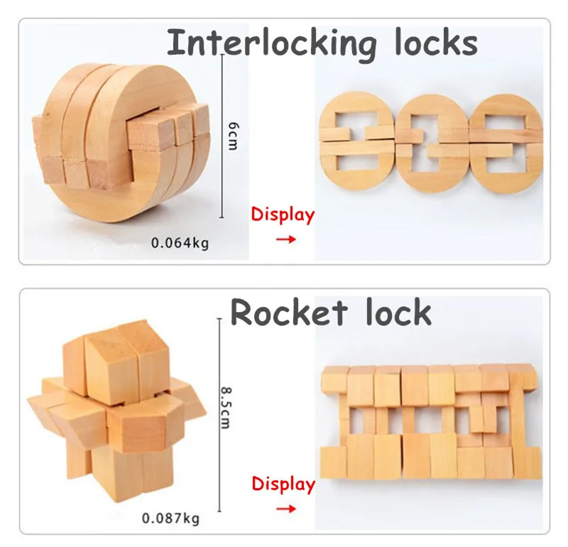 3D Wooden Puzzle Lock Toy For Children Adults