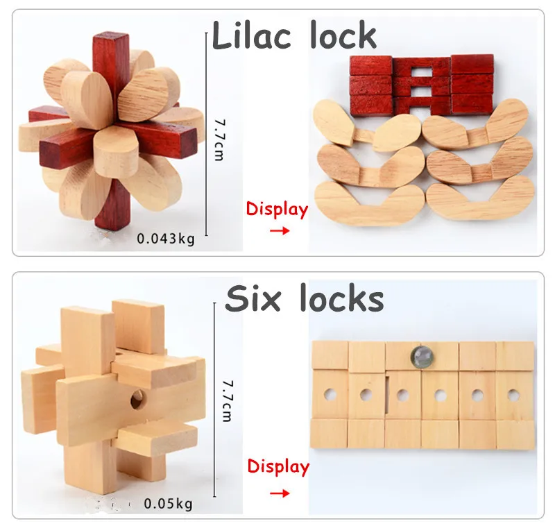 3D Wooden Puzzle Lock Toy For Children Adults