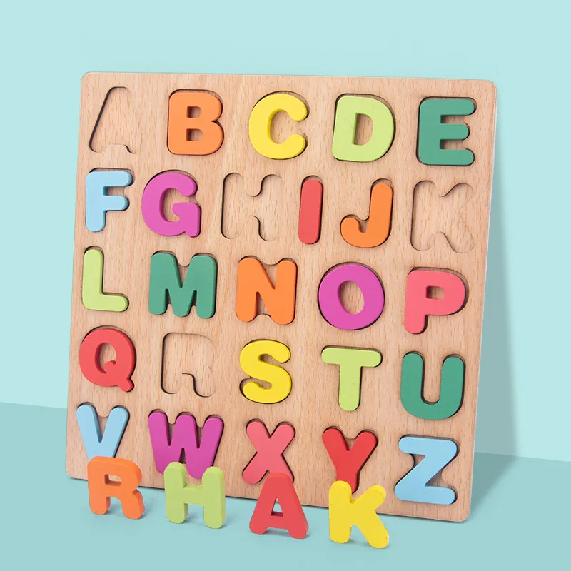 Wooden Alphabet Number Puzzles - Educational Kids Game