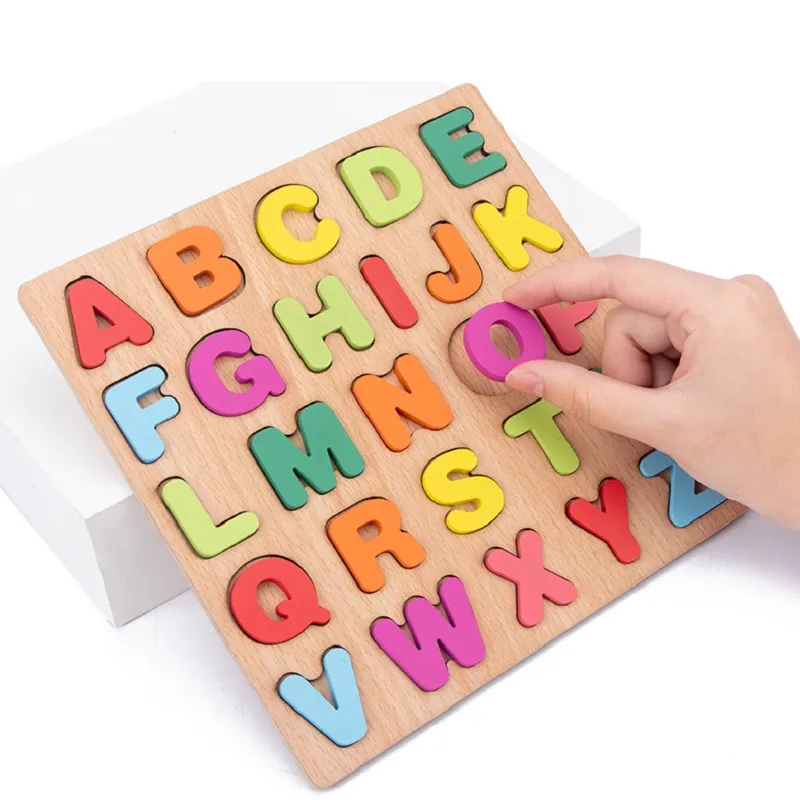 Wooden Alphabet Number Puzzles - Educational Kids Game