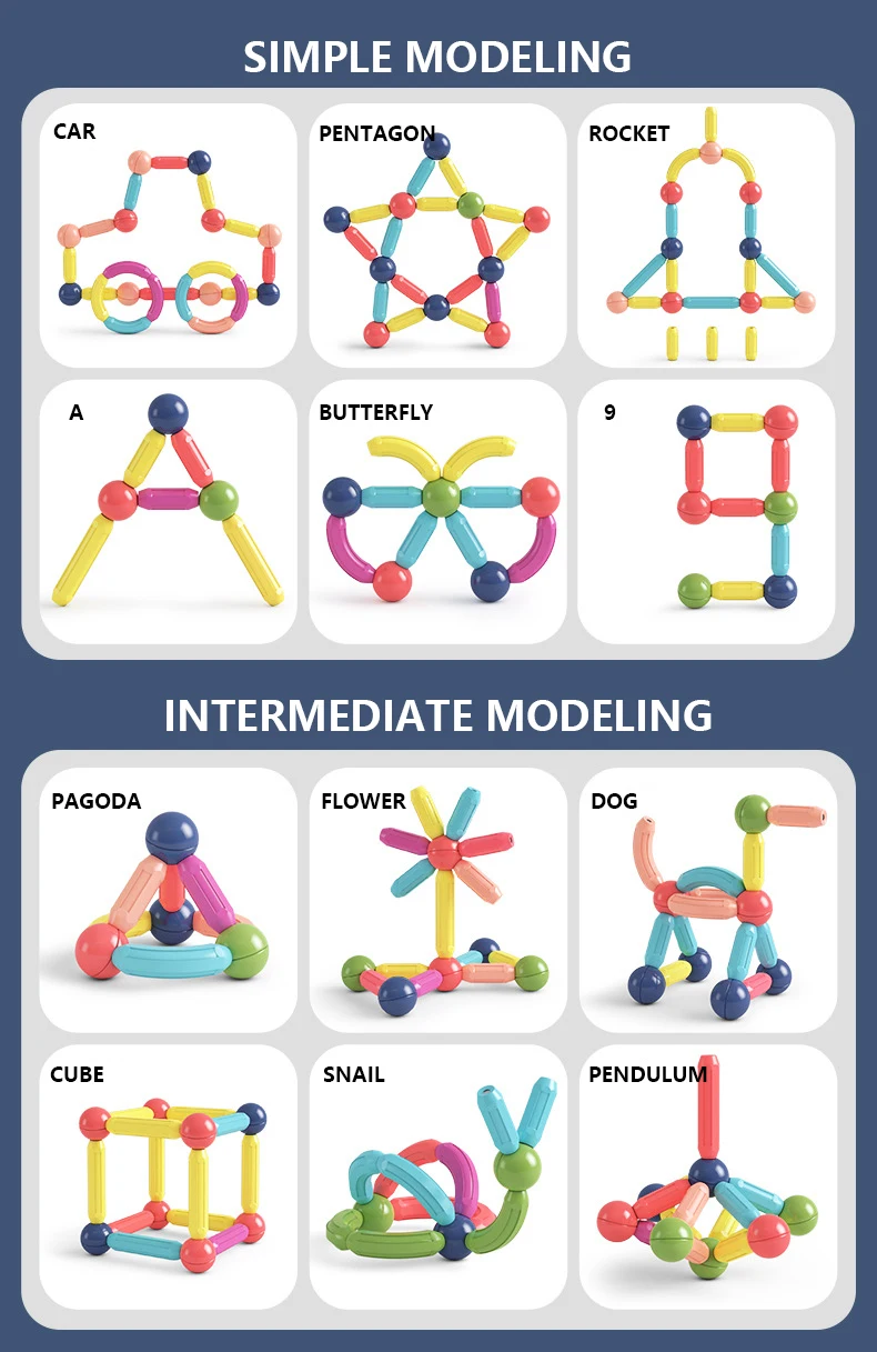 Magnetic Building Sticks Blocks