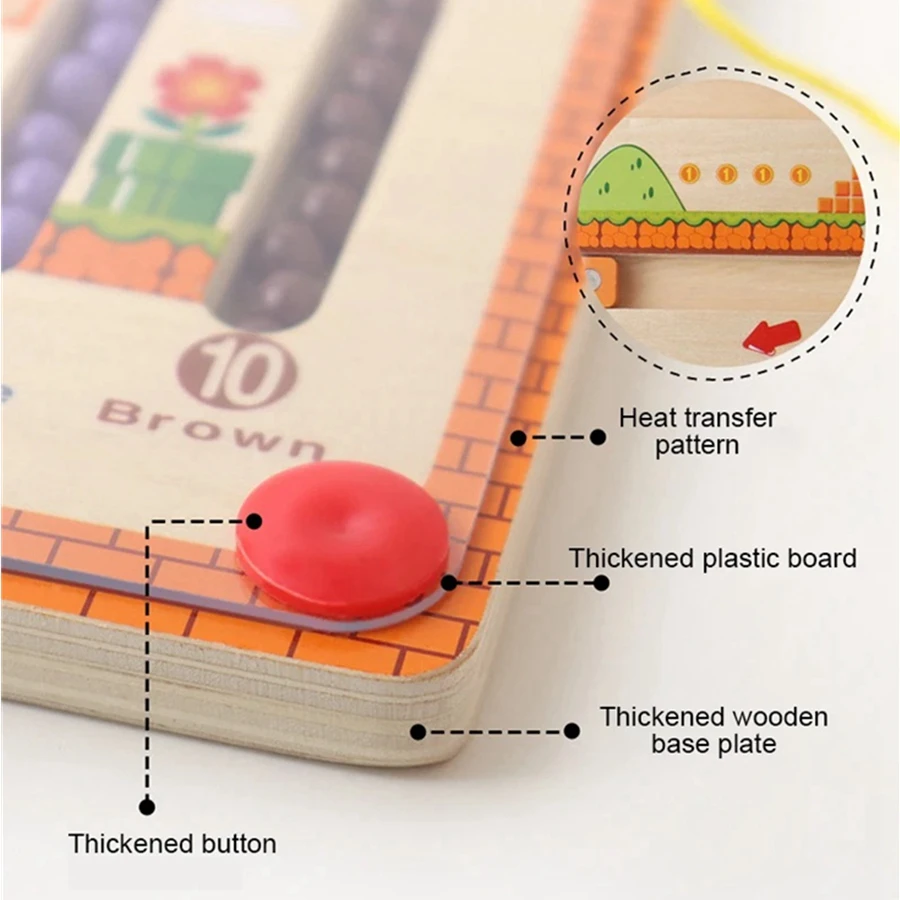 Wooden Magnetic Montessori Color & Number Matching Educational Toy