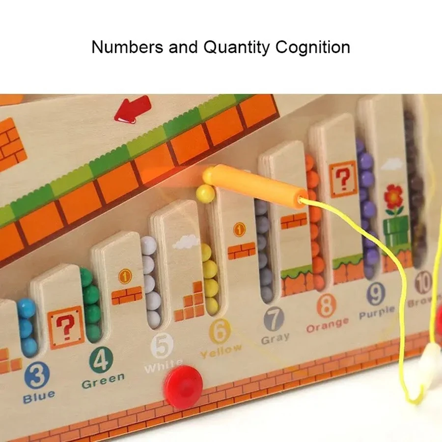 Wooden Magnetic Montessori Color & Number Matching Educational Toy