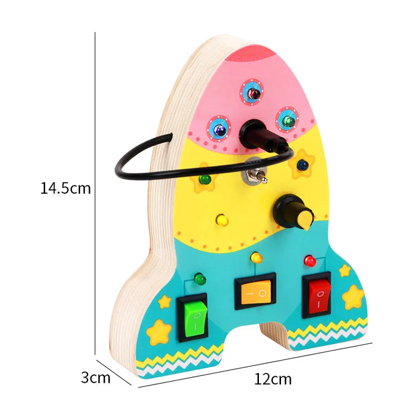 Wooden Montessori LED light Busy Board Sensory Toys for Toddlers