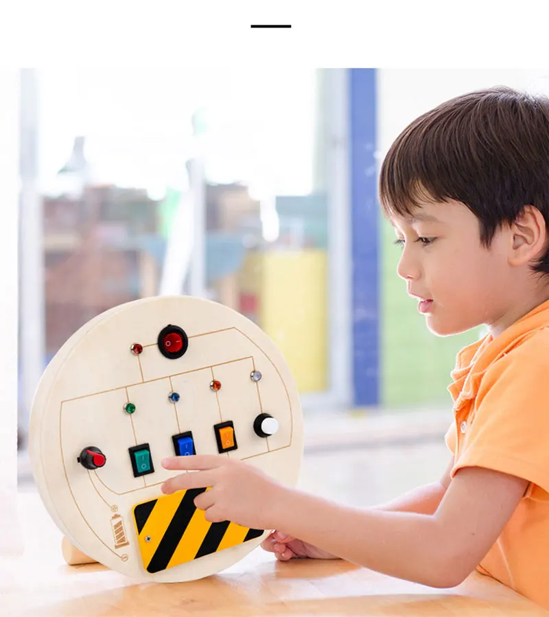 Wooden Montessori LED light Busy Board Sensory Toys for Toddlers