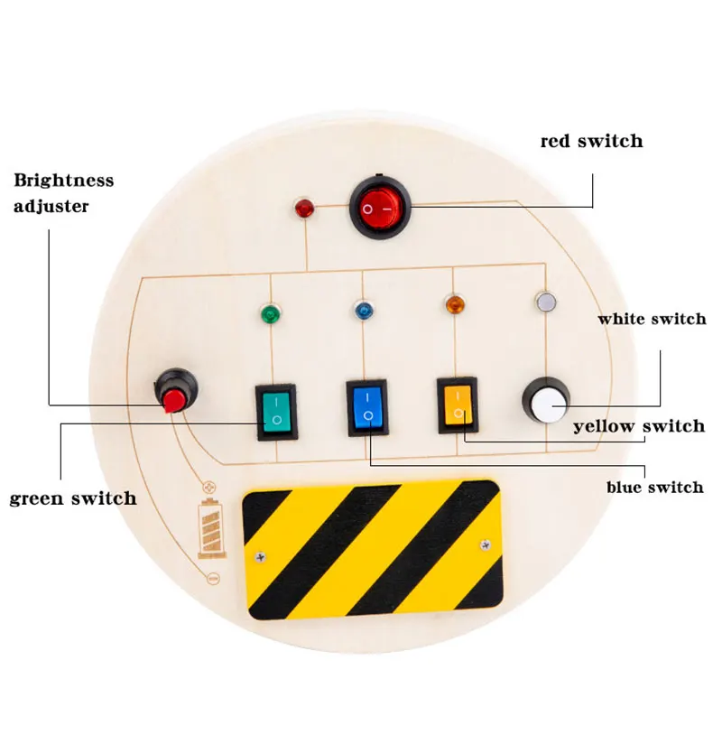 Wooden Montessori LED light Busy Board Sensory Toys for Toddlers