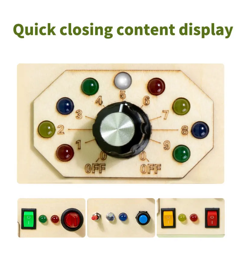Wooden Montessori LED light Busy Board Sensory Toys for Toddlers