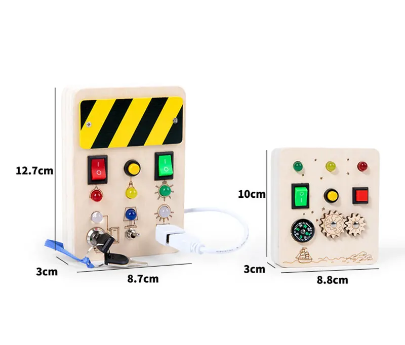 Wooden Montessori LED light Busy Board Sensory Toys for Toddlers
