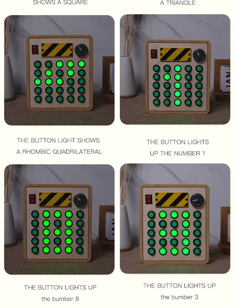 Wooden Montessori LED light Busy Board Sensory Toys for Toddlers