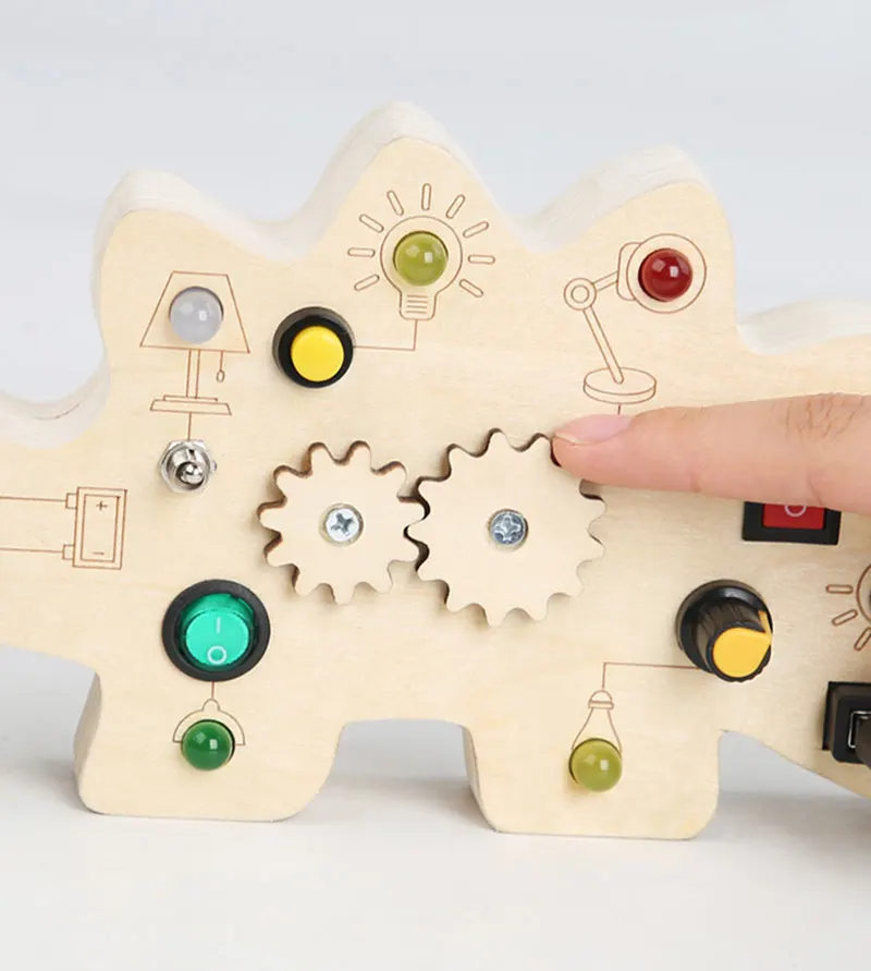 Wooden Montessori LED light Busy Board Sensory Toys for Toddlers