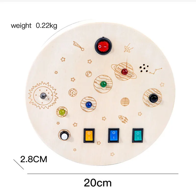 Wooden Montessori LED light Busy Board Sensory Toys for Toddlers