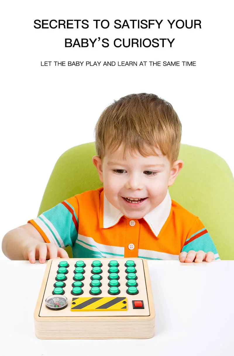 Wooden Montessori LED light Busy Board Sensory Toys for Toddlers
