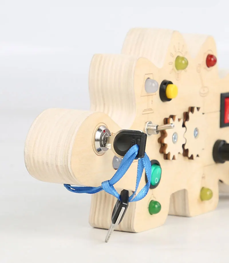 Wooden Montessori LED light Busy Board Sensory Toys for Toddlers
