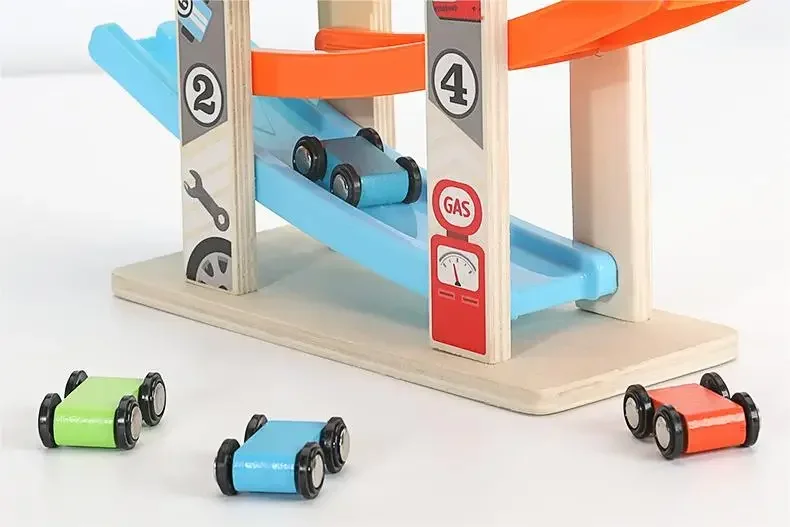 Wooden Ramp Car Racing Montessori Toys for Kids