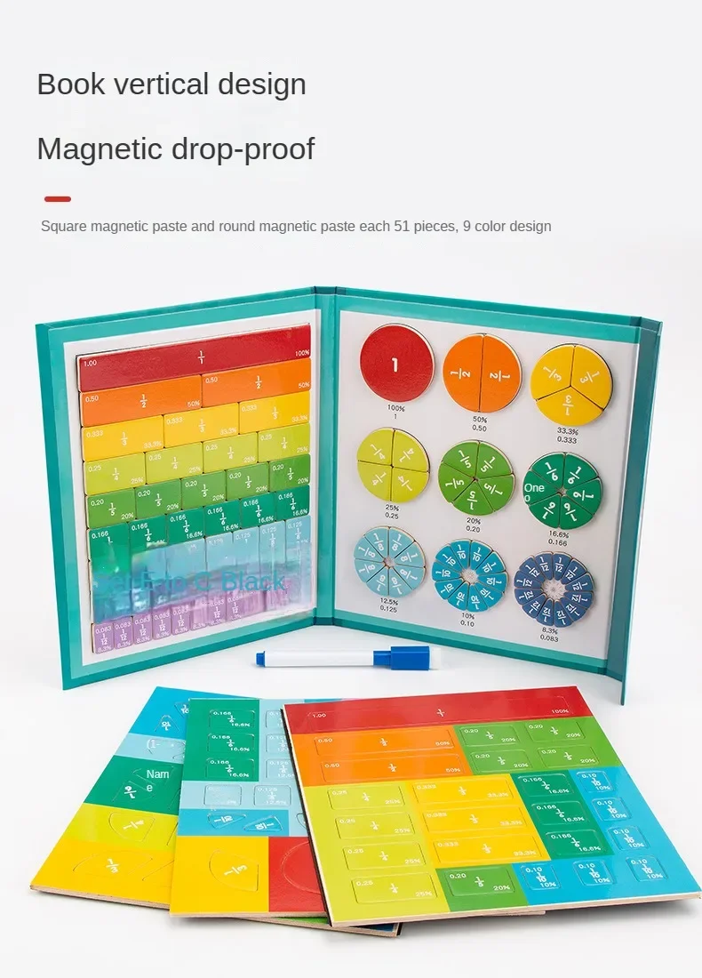 Fraction games Learning - Montessori Magnetic Math Toy