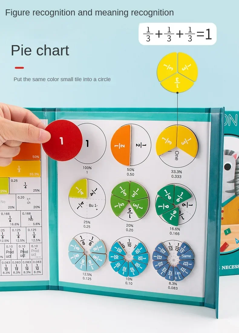 Fraction games Learning - Montessori Magnetic Math Toy