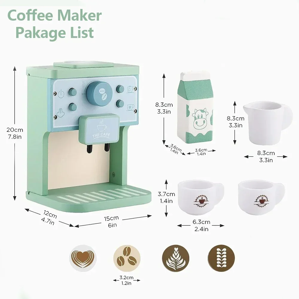 Wooden Kitchen Set for Kids - Cookie and Coffee Maker Toys