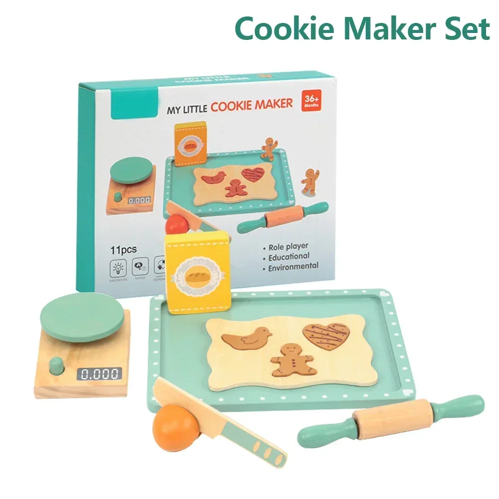 Wooden Kitchen Set for Kids - Cookie and Coffee Maker Toys