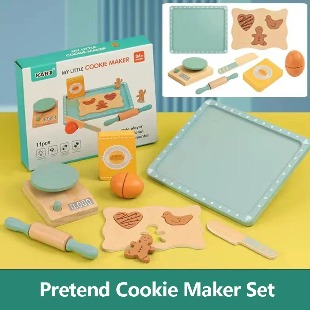 Wooden Kitchen Set for Kids - Cookie and Coffee Maker Toys