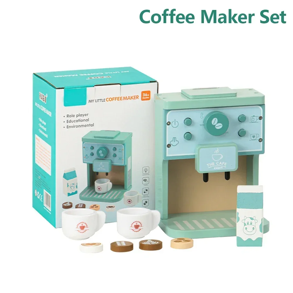 Wooden Kitchen Set for Kids - Cookie and Coffee Maker Toys