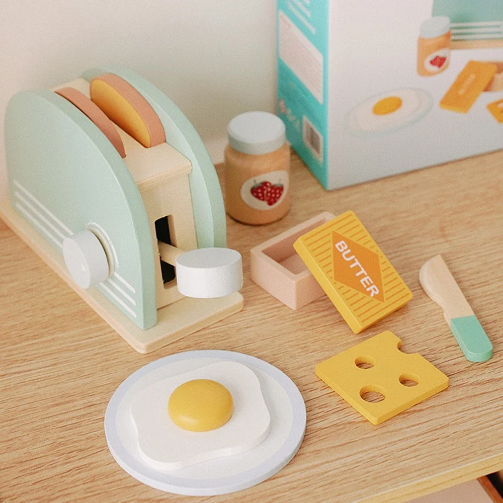 Wooden Kitchen Set for Kids - Toaster Pretend Play Toys