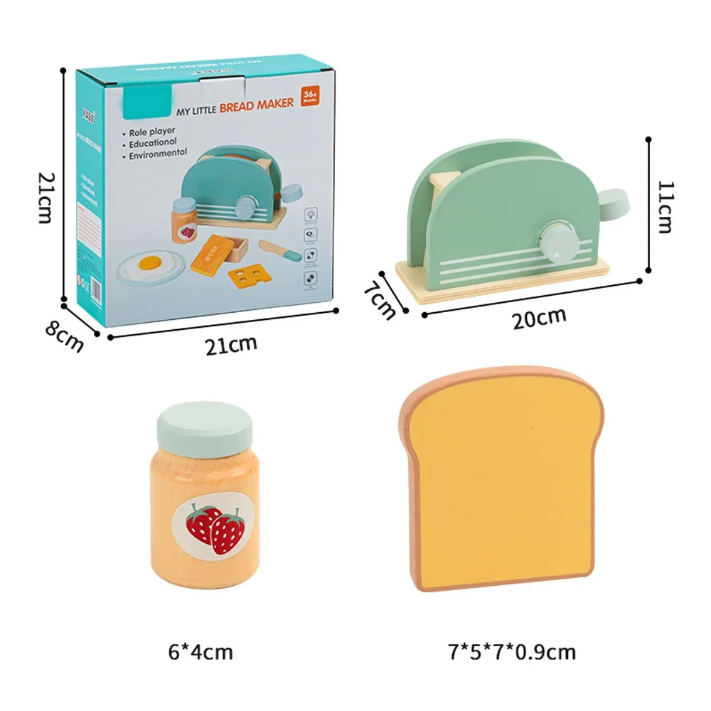 Wooden Kitchen Set for Kids - Toaster Pretend Play Toys