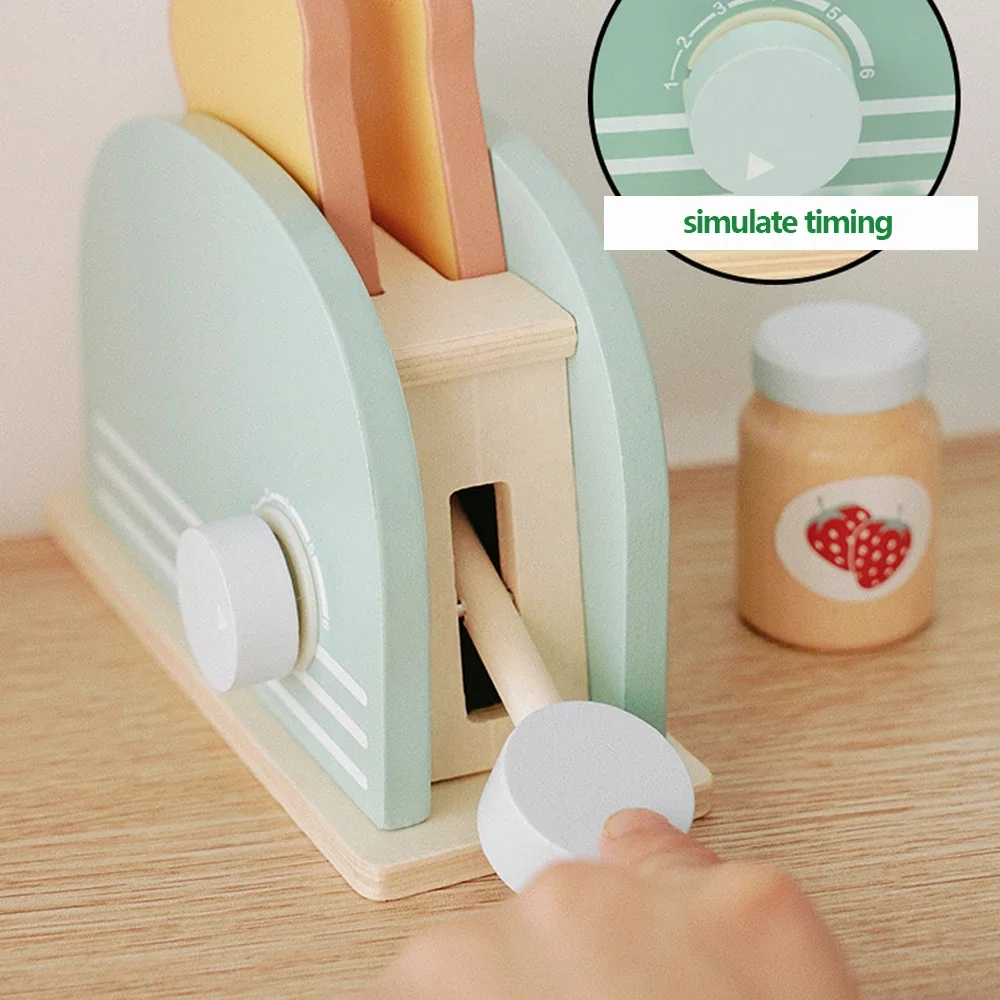 Wooden Kitchen Set for Kids - Toaster Pretend Play Toys