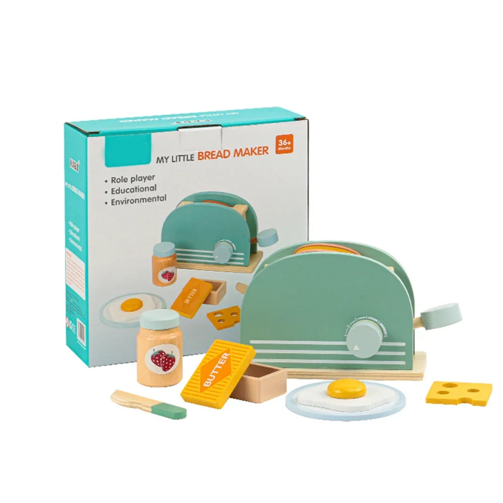 Wooden Kitchen Set for Kids - Toaster Pretend Play Toys