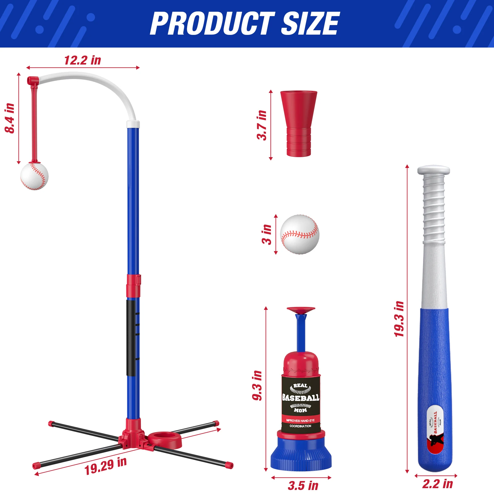 Outdoor Toys for Kids - T-Ball Set with Hanging Tee, Standing Tee and Launcher