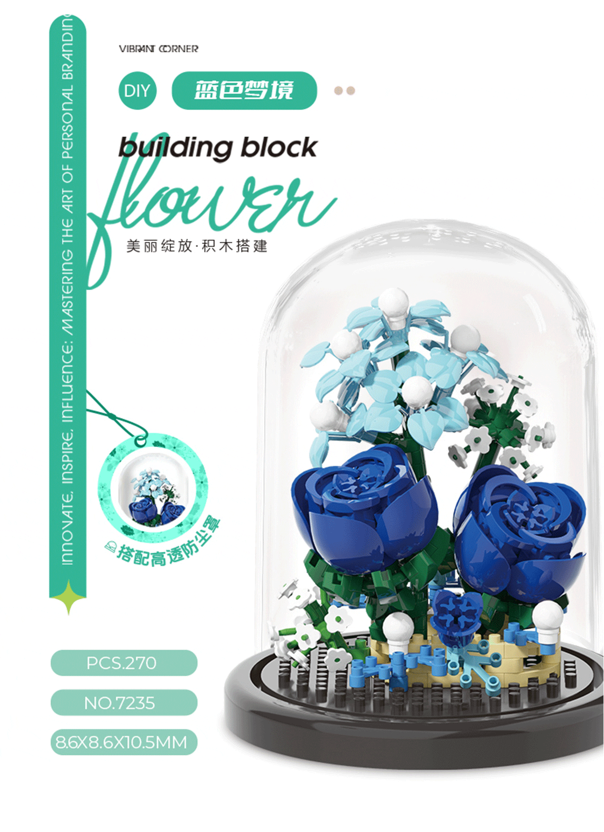 Building Blocks Toys - Artificial Flower Bouquet Model